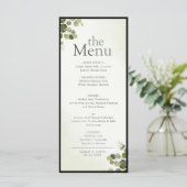 Elegante Eucalyptusbladeren Rustieke Budget Diner Menu (Staand voorkant)
