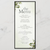 Elegante Eucalyptusbladeren Rustieke Budget Diner Menu (Voorkant)