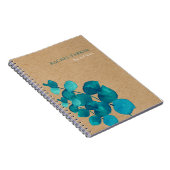 Elegante Eucalyptusbladeren Rustieke Kraft Notitieboek (Rechterzijde)