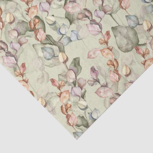 Elegante Eucalyptusbladeren Tissuepapier (Detail)