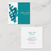 Elegante Eucalyptusbladeren Vierkante Visitekaartje (Voorkant / Achterkant)