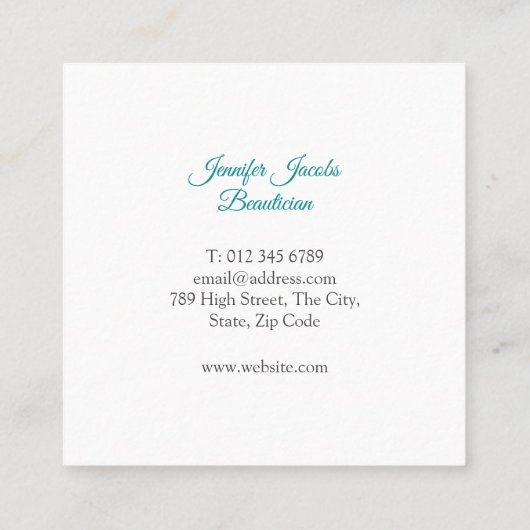 Elegante Eucalyptusbladeren Vierkante Visitekaartje (Achterkant)