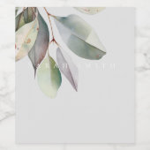 Elegante eucalyptusbladeren wijn etiket (Enkel label)