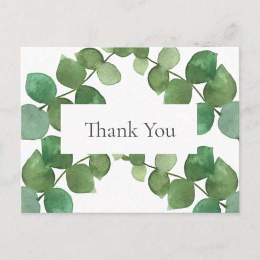 Elegante Eucalyptusbladeren Zakelijk Bedankt Briefkaart (Voorkant)