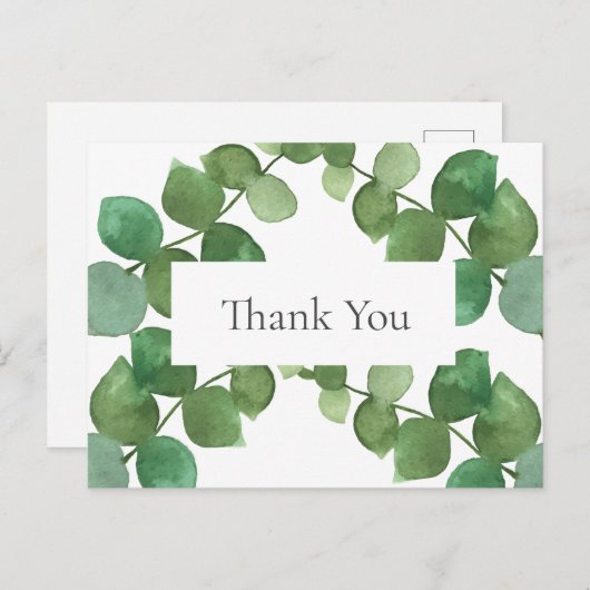 Elegante Eucalyptusbladeren Zakelijk Dank Je Wel Briefkaart (Voorkant / Achterkant)