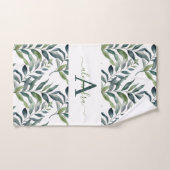 Elegante Eucalyptusgroen Botanische Handdoekenset Bad Handdoek (Handdoek)