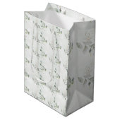 Elegante Eucalyptusgroen Medium Cadeauzakje (Voorkant Gekanteld)
