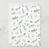 Elegante Eucalyptuskrans Monogram Bruidsdouche Kaart (Achterkant)
