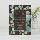 Elegante Eucalyptuslijst Na I DO Trouw BBQ Kaart (Staand voorkant)
