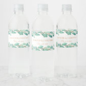 Elegante Eukalyptus Kranz Waterfles Etiket (Flessen)
