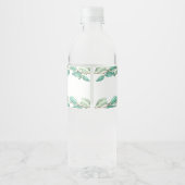 Elegante Eukalyptus Kranz Waterfles Etiket (Achterkant)