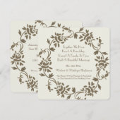 Elegante Europese bloemige huwelijksgeloften Verni Kaart (Voorkant / Achterkant)