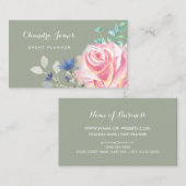 Elegante evenementenplanner met prachtige Rozen bl Visitekaartje (Voorkant / Achterkant)