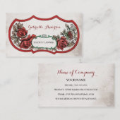Elegante evenementenplanner  Red Rose Floral Visitekaartje (Voorkant / Achterkant)