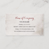 Elegante evenementenplanner  Red Rose Floral Visitekaartje (Achterkant)