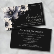 Elegante Event Huwelijksplanner Zwart Bloemmotief