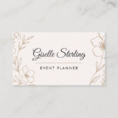 Elegante Event Planner Botanical Blush Black Visitekaartje (Voorkant)