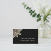 Elegante Event Planner Platinum Leopard Chique Bow Visitekaartje (Staand voorkant)