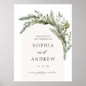 Elegante Evergreen Arch Wedding Welkom Poster (Voorkant)