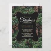Elegante Evergreen Christmas Open House Kaart (Voorkant)