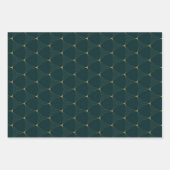 Elegante Evergreen en Gouden Kerstmis Inpakpapier Vel (Voorkant)