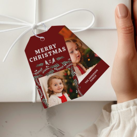 Elegante Evergreen Garland Border 2 foto Cadeaulabel