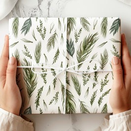 Elegante Evergreen Winter Botanical Cadeaupapier