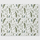 Elegante Evergreen Winter Botanical Cadeaupapier (Vlak)