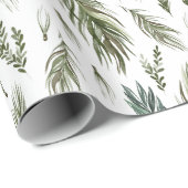 Elegante Evergreen Winter Botanical Cadeaupapier (Rol Hoek)