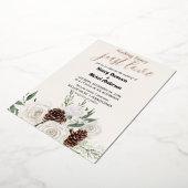 Elegante Evergreen winter gouden bruiloft Folie Uitnodiging (Gedraaid)