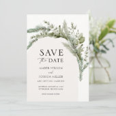 Elegante Evergreen Winter Wedding Save the Date Kaart (Staand voorkant)