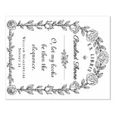 Elegante Ex Libris Library Quote Botanical Rubberstempel (Afrduk)
