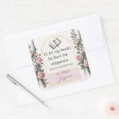 Elegante Ex Libris Waterverf Bloemplaat Vierkante Sticker (Envelop)