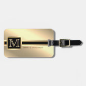 Elegante Executive Style - Gouden metalen monogram Bagagelabel (Voorkant horizontaal)