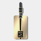 Elegante Executive Style - Gouden metalen monogram Bagagelabel (Voorkant verticaal)