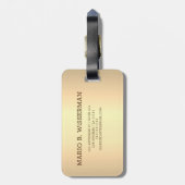 Elegante Executive Style - Gouden metalen monogram Bagagelabel (Achterkant verticaal)