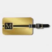 Elegante Executive Style - Gouden metalen monogram Bagagelabel (Voorkant horizontaal)