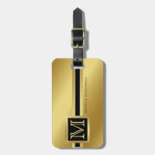Elegante Executive Style - Gouden metalen monogram Bagagelabel (Voorkant verticaal)