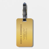 Elegante Executive Style - Gouden metalen monogram Bagagelabel (Achterkant verticaal)