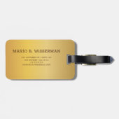 Elegante Executive Style - Gouden metalen monogram Bagagelabel (Achterkant horizontaal)