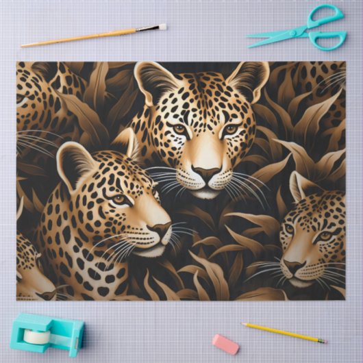 Elegante Exotische Cheetah Wildlife Print Decoupag Tissuepapier (Craft)
