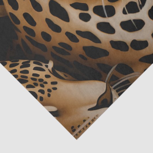 Elegante Exotische Cheetah Wildlife Print Decoupag Tissuepapier (Detail)