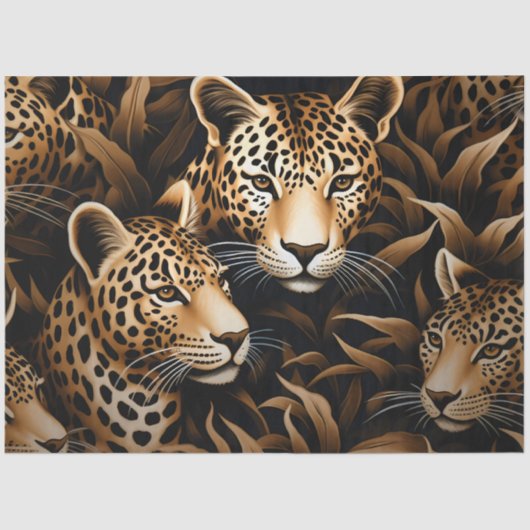Elegante Exotische Cheetah Wildlife Print Decoupag Tissuepapier (Voorkant)