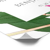 Elegante Exotische Roze Orchidee Bloemen Huwelijk  Poster (Hoek)