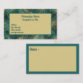 Elegante exotische tropische Blauwgroen gebladerte Visitekaartje (Voorkant / Achterkant)