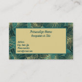 Elegante exotische tropische Blauwgroen gebladerte Visitekaartje (Voorkant)