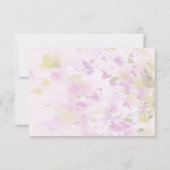 Elegante exotische zachte roze kalligrafie RSVP kaartje (Achterkant)