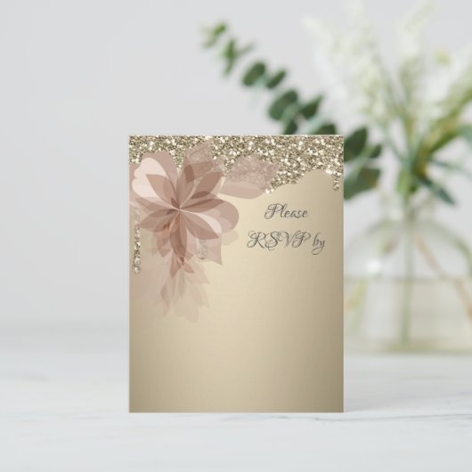 Elegante Extravaganza Huwelijks RSVP Antwoordkaart (Staand voorkant)