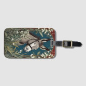 Elegante ezel en Lily van de vallei bloemen Bagagelabel (Voorkant (horizontaal))