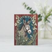 Elegante ezel en Lily van de vallei bloemen Briefkaart (Staand voorkant)